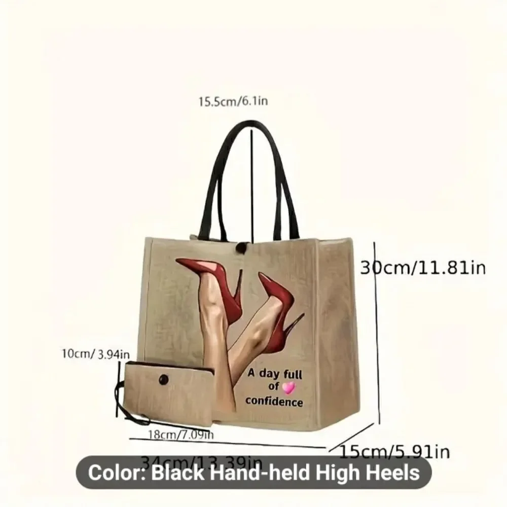 2 Piece burlap tote bag set - Picture 4 of 5